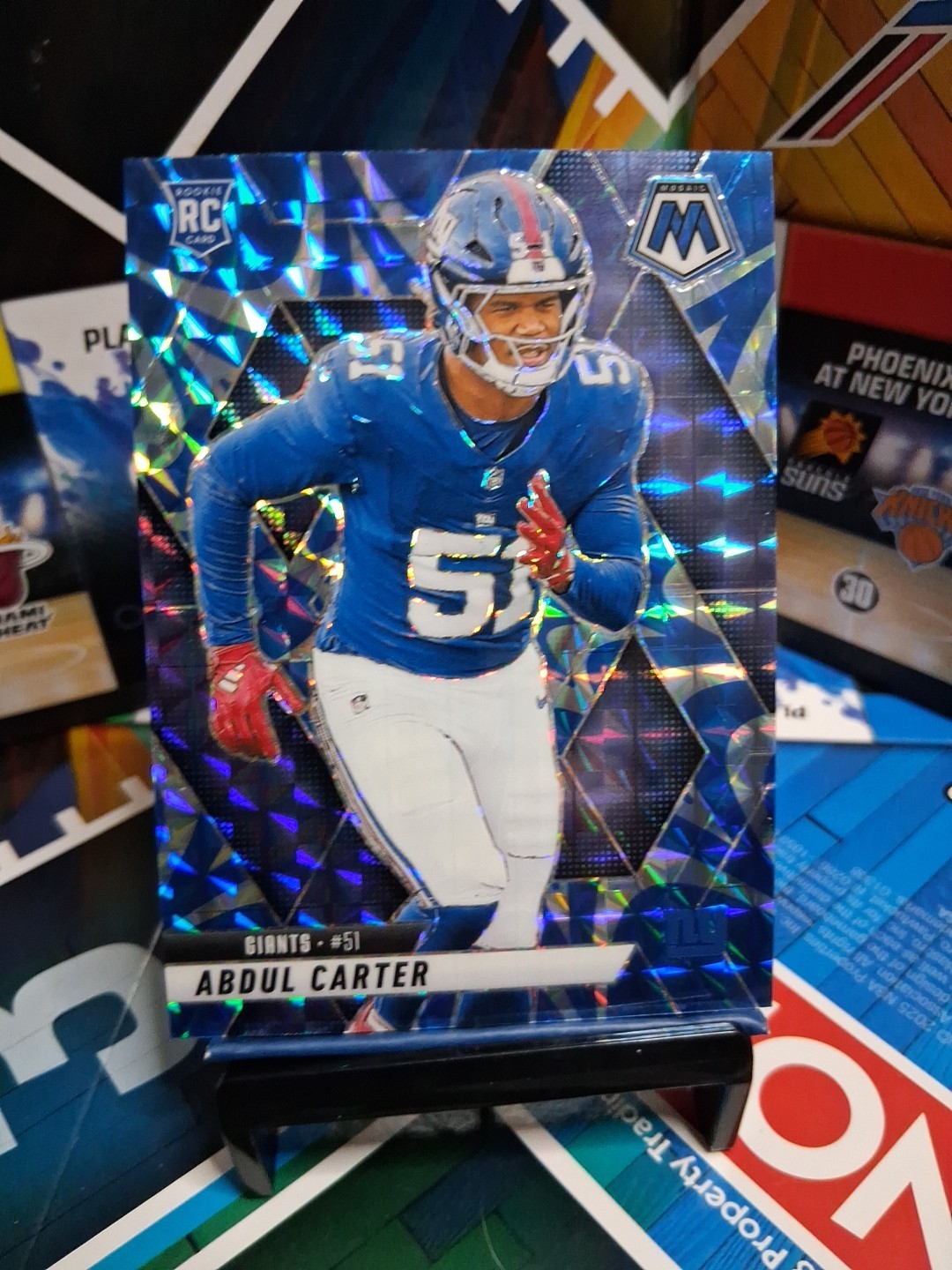 2025 Panini Mosaic - Abdul Carter  Rookie  (RC) #317 Reactive Blue Prizm 