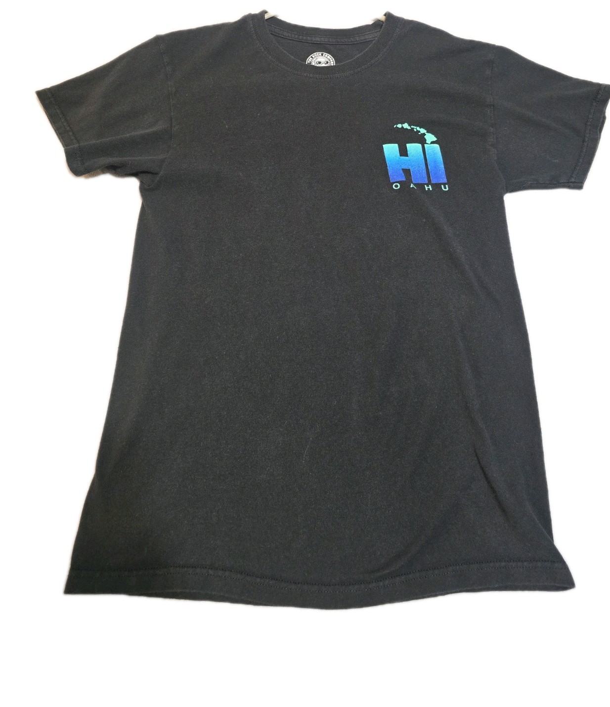 Hawaii Oahu Island, Size Small, Black Short Sleeve, Graphic T Shirt Crew Neck
