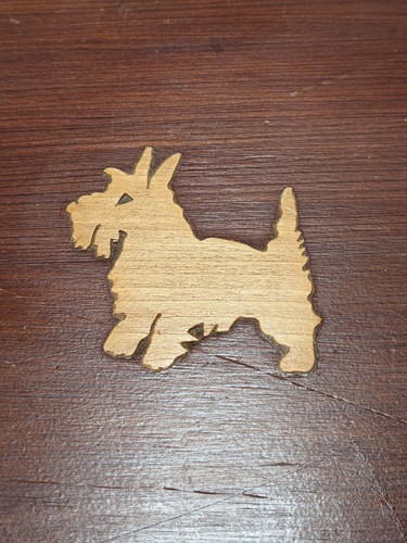 Vintage Scottie Dog Carved Wood Inlay Cedar Box Cigar, Tea, Jewelry, Trinket - Picture 3 of 11