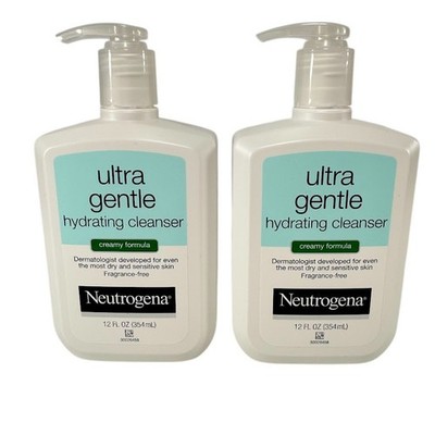 Neutrogena Ultra Gentle Hydrating Cleanser CREAMY Formula 12 oz Pump, Lot of 2