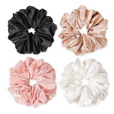 Silk Satin Hair Scrunchies Women Girls Big Large Jumbo Scrunchie Sleep Gaint