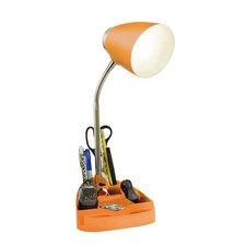 LD1002-ORG Gooseneck Organizer Desk Lamp with iPad Tablet Stand Book Holder, ...
