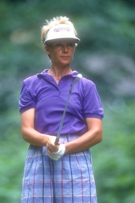 American golfer Sally Little tees off during the day three Mazda L- Old Photo