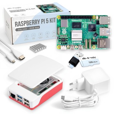 Raspberry Pi 5 8GB Starter Set | 128GB Edition | Netzteil 27W | Gehäuse mit L...