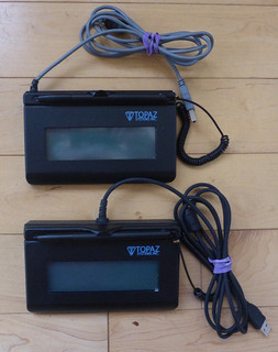 "Topaz T LBK460 HSB R SigLite USB Signature Pad Lot of two