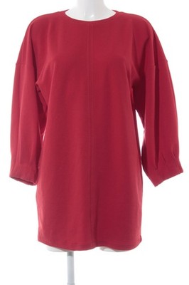ZARA BASIC Langarmkleid Damen Kleid Gr. DE 36 rot Casual-Look