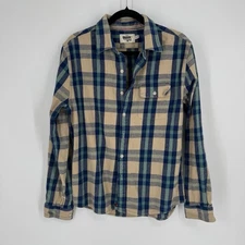 The Normal Brand shirt mens medium M plaid flannel cotton button up shacket