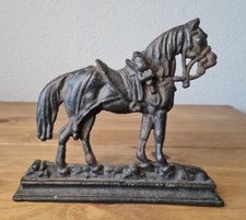Vintage Cast Iron Door Stop Equestrian Theme Doorstop Horse With Saddle