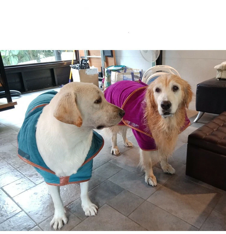 Dogs Drying Coat Robe Bath Shower Wrap Pyjamas Towel Bathrobe Pet - Image 3 of 4