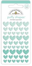 Doodlebug Self-Adhesive Stickers Puffy Heart Shapes 3 Sizes Greenish Mint