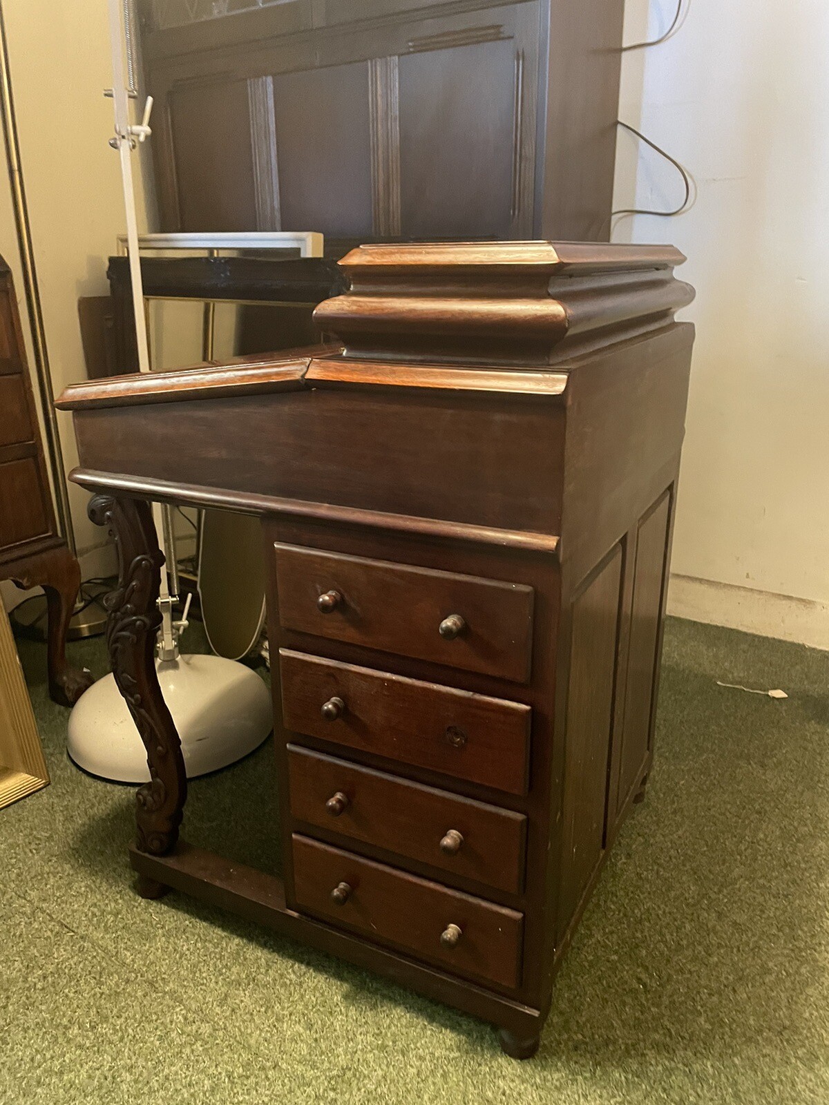 vintage mahogany Davenport desk eBay