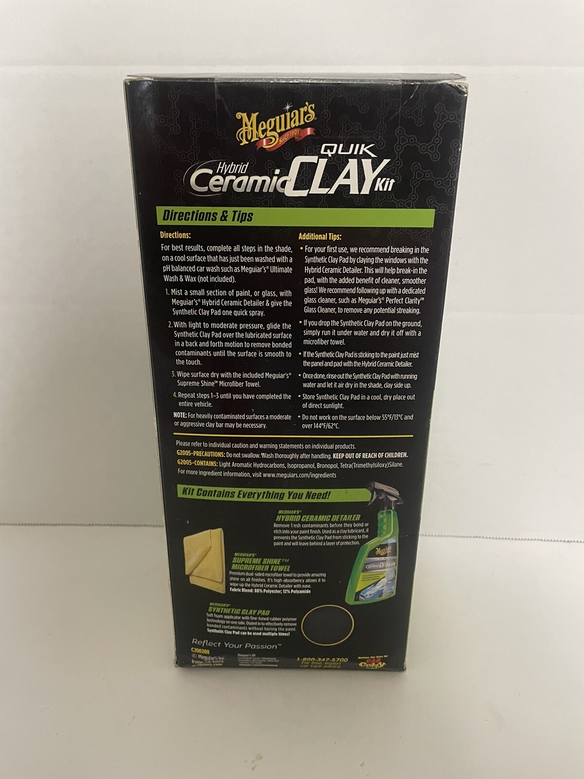 Meguiar's G200200 Hybrid Ceramic Quik Clay Kit eBay
