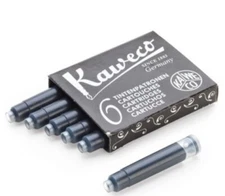Kaweco Ink Cartridges in Pearl BLACK - Pack of 6  - short international size NEW