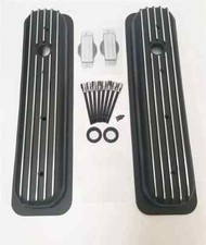 Chevy 305 Tall Aluminum Finned Center Bolt Vortec Tbi Valve Covers Black 5.0 5.7 Chevy 305 Tall Aluminum Finned Center Bolt Vortec Tbi Valve Covers Black 5.0 5.7