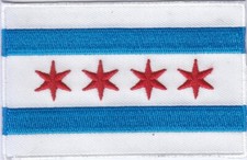 Chicago Flag Embroidered Patches 3.5"x2.25" iron-on