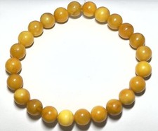 9mm Authentic Baltic Egg Yolk Amber Beads Bracelet JY3800