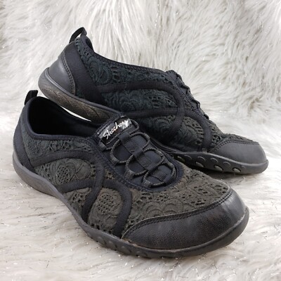 SKECHERS 23222 Black Slip On Casual Active Comfort Shoes Womens Size 9 |  eBay