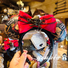 Authentic Disneyland Pirates of the Caribbean Red Bow Minnie Mouse Ears Headband