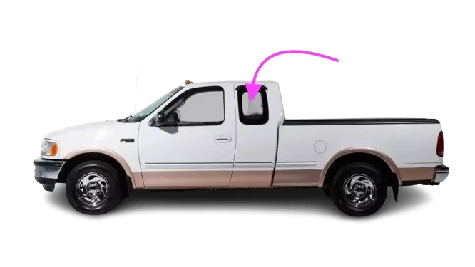 Fits:1997-1998 Ford F150 & F250LD Driver Left Quarter Window Glass Movable Clear - Image 2 of 4