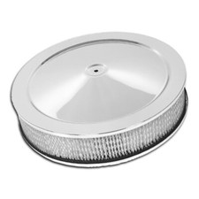 For Chevy Ford 14 Chrome Steel Air Cleaner Set - Hi-lip Base