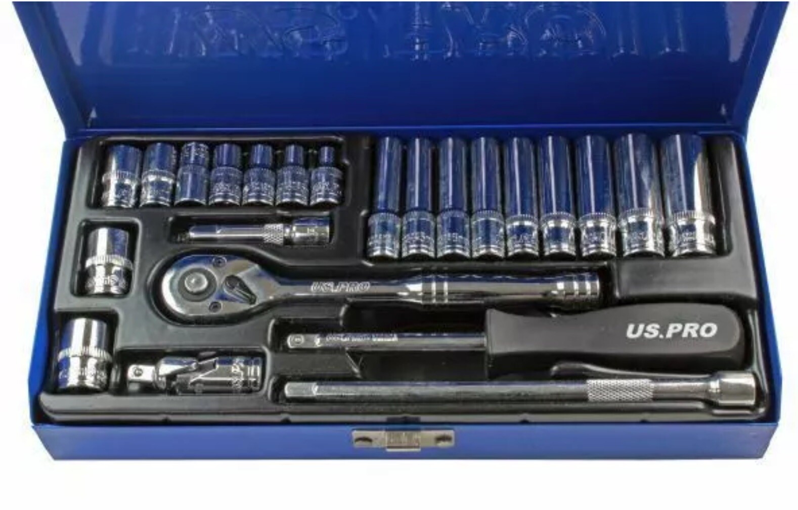 US PRO 24pc 1/4 Dr 6 Point Metric Socket Set 4 - 13mm 3253 Deep Shallow Sockets - Image 8