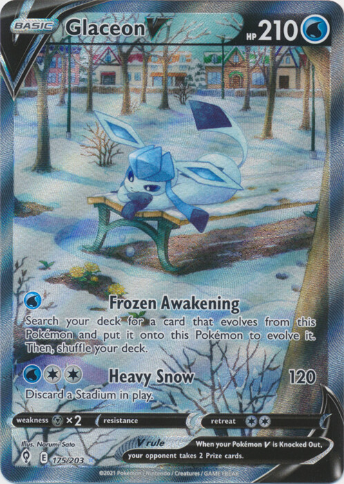 Glaceon V 175/203 SWSH07: Evolving Skies for sale | eBay