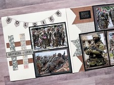 Army Scrapbook pages, 12 By 12 Army Pages, Military Scrapbook Layout