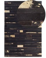 Moderner Lederteppich Eckig Braun/Gold 140 X 200 Cm Artvin