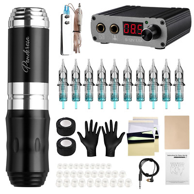 STIGMA Tattoo Maschine Set Complete Tattoo Pen with 10 Pcs Tattoo Needles