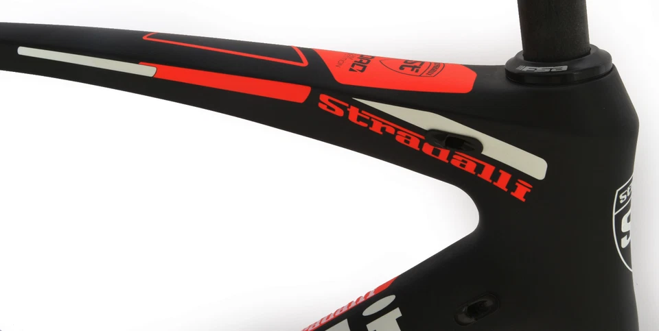 47 XS STRADALLI SAN REMO CARBON FIBER ROAD BIKE FRAMESET FRAME RED BLACK BB30  - Image 4 of 4