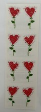 Mrs. Grossman's Valentine's Flower Stem Glittery Sticker Strip FREE SHIP