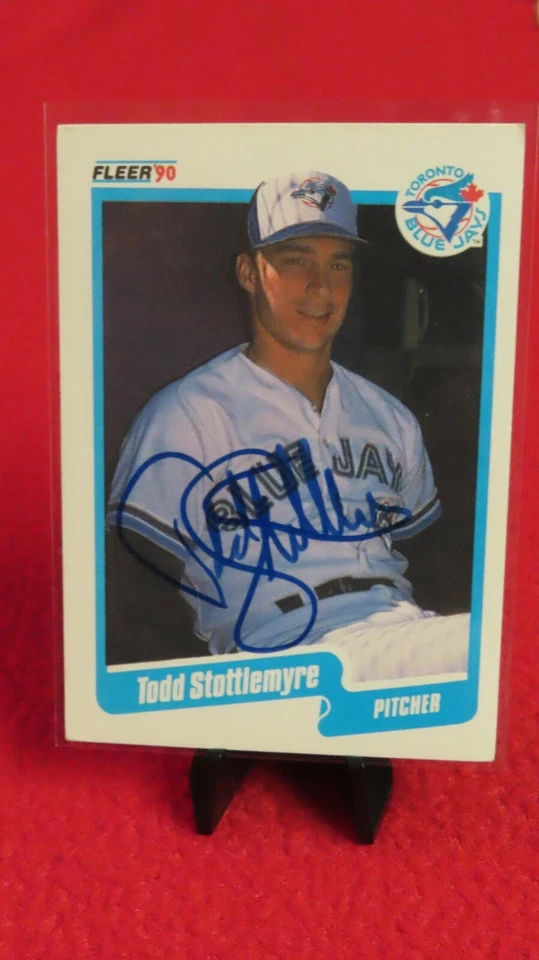 Tarjeta de béisbol Todd Stottlemyre Fleer 1990 #94 autografiada firmada Foto 3 de 4