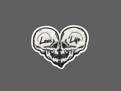 Love Life Sticker Skulls Waterproof NEW