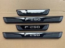 4Pcs Black Door Scuff Sill Cover Panel Step Protector for Ford F-250 Accessories