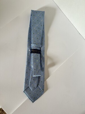 Vintage FIRENZE Made In Italy Light Blue With Green ROYALTY SETA SILK Neck Tie