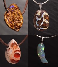 Edelstein Anhänger Edelopal Opal Weißopal Koroit Boulder Yowah Steinschatz