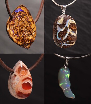 Edelstein Anhänger Edelopal Opal Weißopal Koroit Boulder Yowah Steinschatz