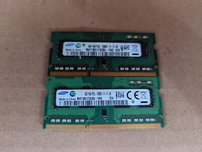 LOT OF 2 SAMSUNG 4GB M471B5173CB0-YK0 PC3L-12800S 1Rx8 V7-2(16)