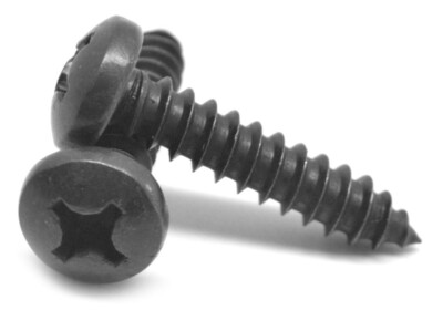 #8-18 x 1 1/4 Sheet Metal Screw Phillips Pan Head Type AB Steel Black Oxide