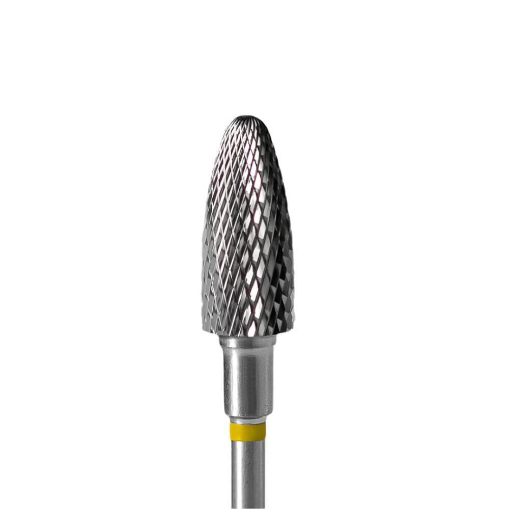 Staleks Carbide nail drill bit, “corn” yellow, head diameter 6 mm / working part