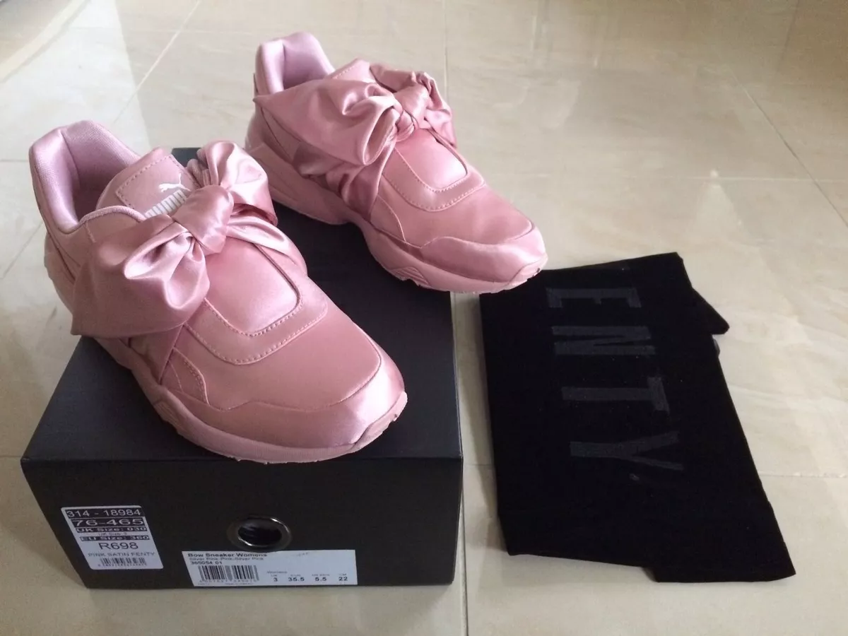 PUMA RIHANNA PINK BOW SNEAKER TRAINER FENTY ALL SIZES UK 3 4 5 NEW