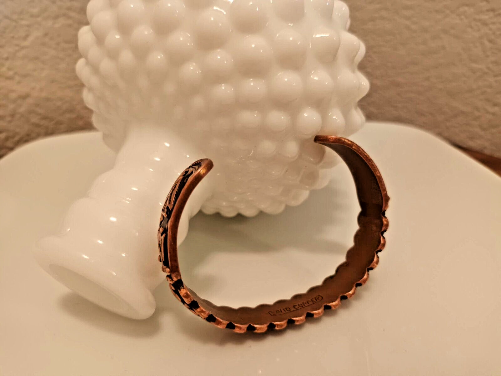 Vintage Solid Copper Elegant Stunning Flowers Pat… - image 5