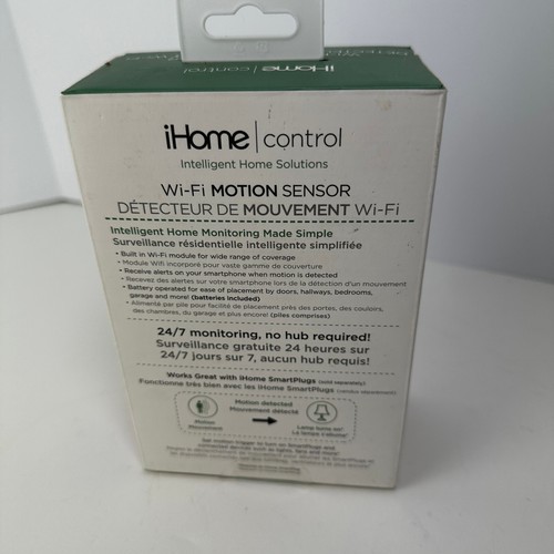 IHome Control Wifi Motion Sensor 24/7 Home Monitoring White J5 - Picture 3 of 5