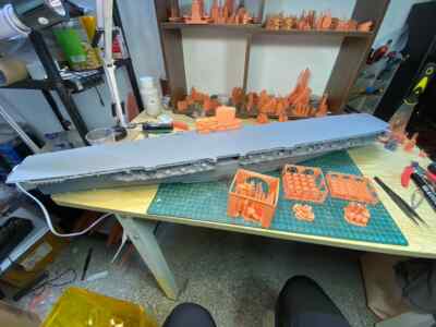 3D Printed 1/350 US Navy Midway Class Aircraft Carrier Unpainted Model Kit