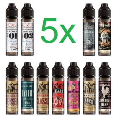 5 x TOM KLARKS Aroma je 5ml für je 60ml E-Zigaretten E-Liquid