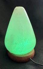 Salt Lamp Natural, Wood Base, USB powered 4-3/4 inches Box