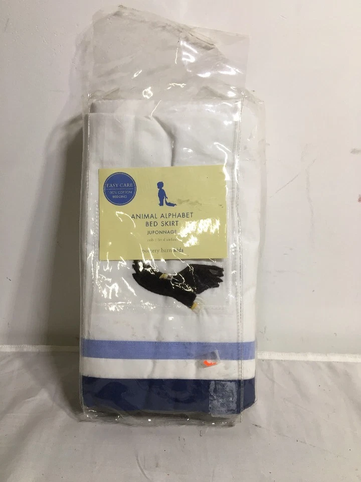 NUEVO EN PAQUETE ALFARERÍA GRANERO NIÑOS CUNA FALDA FALDA DE CAMA LETRAS DEL ALFABETO DE LA A la Z animales NIÑOS Foto 2 de 4