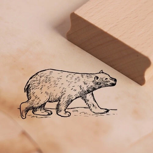 DEKOLANDO Motivstempel Eisbär läuft Stempel 55 x 28 mm