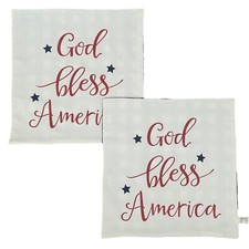 God Bless America Theme Decorative Throw Pillow Cover Case Set Of 2 18 x 18"
