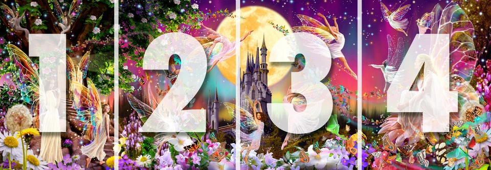 Mural de Pared Princesa Hada W144"xH50 Extraíble Niña Papel Pintado Castillo Rosa Dormitorio Foto 4 de 4